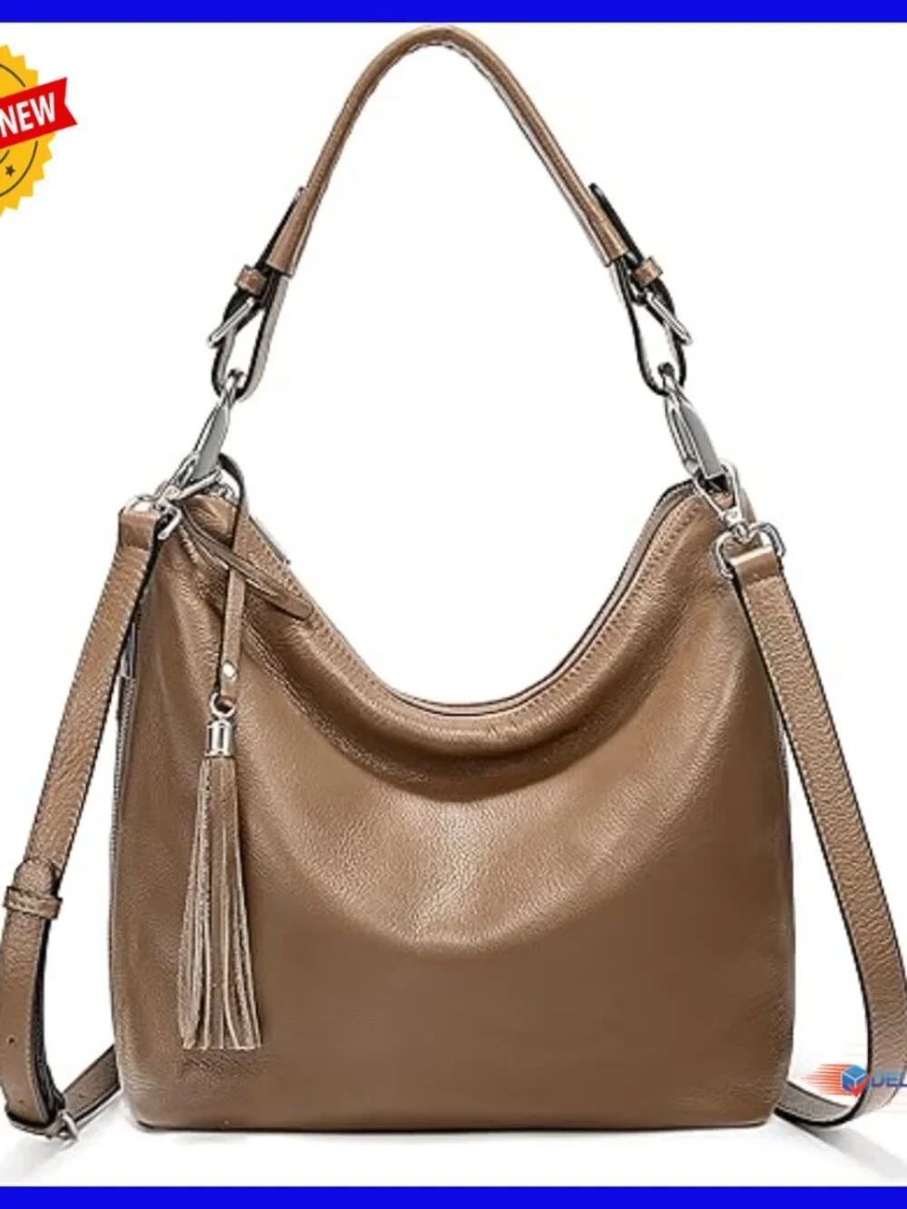 Large Genuine Leather Hobo Bag Convertible Shoulder Crossbody Purse